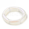 Acrylic Curved Tube Chunky Stretch Bracelet for Women BJEW-JB08124-1