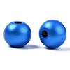 Painted Natural Wood European Beads WOOD-XCP0001-93-3