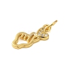Rack Plating Brass & Clear Cubic Zirconia Pendants KK-S372-11G-2