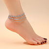 Alloy Crystal Rhinestone 3 Layer Anklets WG690B2-12-1