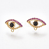 Brass Cubic Zirconia Stud Earring Findings X-KK-S350-350-1