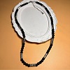 Vintage Frosted 6MM Natural Black Onyx(Dyed & Heated) Round Beaded Necklaces with Alloy Tube for Men KE3601-5