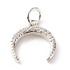 Brass Micro Pave Clear Cubic Zirconia Pendants ZIRC-P094-24P-RS-1