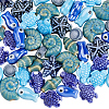 56Pcs 8 Styles Glazed Porcelain Beads PORC-SC0001-37-7