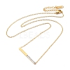 Ion Plating(IP) 304 Stainless Steel Rectangle Bar Pendant Necklaces NJEW-P290-01G-2