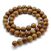 Natural Wood Lace Stone Beads Strands X-G-G763-05-10mm-2