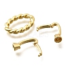 Oval Rack Plating Brass Fold Over Clasps KK-S508-14G-2