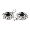 Natural Obsidian Pendants X-G-P498-02P-02-3
