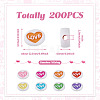 200Pcs Valentine's Day Opaque Acrylic Beads MACR-CW0001-13-4