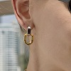 304 Stainless Steel Hoop Dangle Earrings for Women SA-CBAABBA-16GP-1