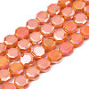 Electroplate Opaque Solid Color Glass Beads Strands EGLA-N002-27-B02-1