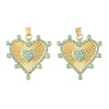 Brass Micro Pave Sky Blue Cubic Zirconia Pendants CU-CBA6938-07G-04-1