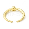Clear Cubic Zirconia Initial Letter Open Cuff Ring RJEW-H120-09G-S-3