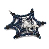 Halloween Theme Spider Web Glass Seed Beads Pendants PALLOY-MZ00779-02-3