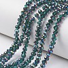 Electroplate Transparent Glass Beads Strands LS-EGLA-A034-T8mm-Q15-1