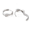 Brass Micro Pave Clear Cubic Zirconia Hoop Earrings LS-EJEW-S234-03P-2