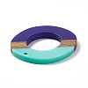 Opaque Resin & Walnut Wood Pendants RESI-M027-01E-3