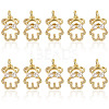 10Pcs Brass with Cubic Zirconia Pendants KK-TA0002-13-1