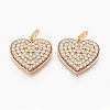 Brass Micro Pave Cubic Zirconia Pendants ZIRC-G148-06-3