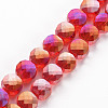 Transparent Electroplate Glass Beads Strands X-EGLA-N007-002-A02-1