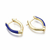 Brass Enamel Huggie Hoop Earrings EJEW-R144-011-NF-3
