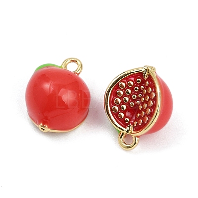 Brass Enamel Charms KK-L231-21G-02-1