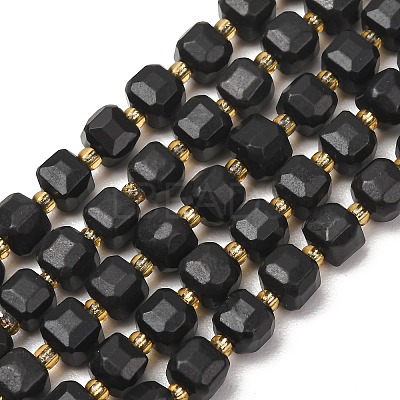 Natural Shungite Beads Strands GG-CBAC972-A14-01-1