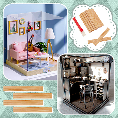 20Pcs Wood Sheet Miniature Ornaments DIY-WH0661-57C-1