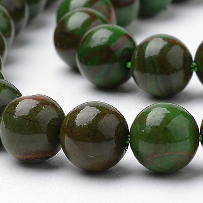 Natural Green Jade Beads Strands G-S272-03-8mm-1