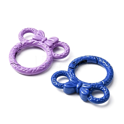 10Pcs Spray Painted Alloy Spring Gate Rings FIND-YW0001-59-1