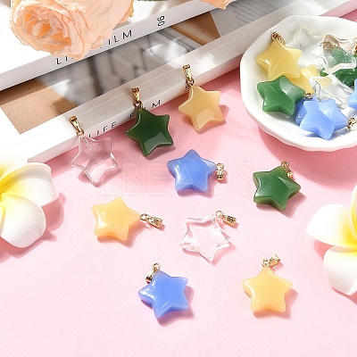 20Pcs 4 Colors Glass Pendants GLAA-YW0003-49-1