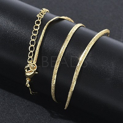4MM Brass Flat Snake Chain Necklaces for Women KK-CBA4FD4-07G-1