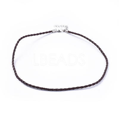 Trendy Braided Imitation Leather Necklace Making NJEW-S105-002-1