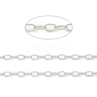 Anti-Tarnish Rhodium Plated 925 Sterling Silver Cable Chains STER-F052-14P-1