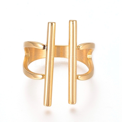 Unisex 304 Stainless Steel Finger Rings RJEW-L091-19-G-17mm-1