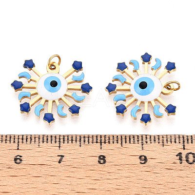 304 Stainless Steel Enamel Pendants STAS-N115-19B-G-1