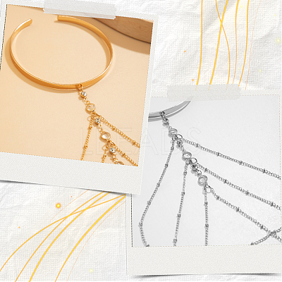 2Pcs 2 Colors Iron and Brass Upper Arm Bangles BJEW-CY0001-11B-1