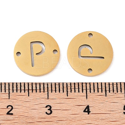 PVD Vacuum Plating 201 Stainless Steel Hollow Flat Round Links FIND-R149-03P-G-1