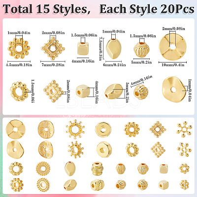 300Pcs 15 Styles Tibetan Style Alloy Beads Set FIND-SP0002-16A-1