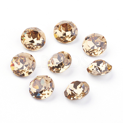 Pointed Back & Back Plated K9 Glass Rhinestone Cabochons RGLA-J012-10mm-246-1