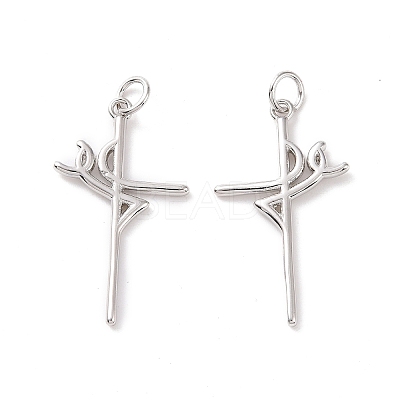 Rack Plating Brass Pendants KK-C004-05P-1