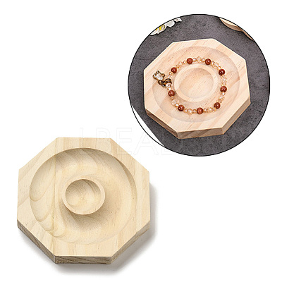Beech Wooden Bangle & Bracelet & Finger Ring & Beads Display Holder Tray AJEW-D068-01B-1