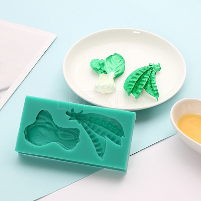 Chinese Cabbage and Pea Shape DIY Food Grade Silicone Molds DIY-J007-01E-1