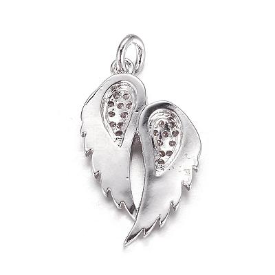 Brass Micro Pave Cubic Zirconia Pendants ZIRC-P060-23P-1