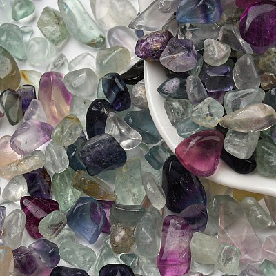 Natural Green Fluorite Chip Beads X-G-M364-06-1