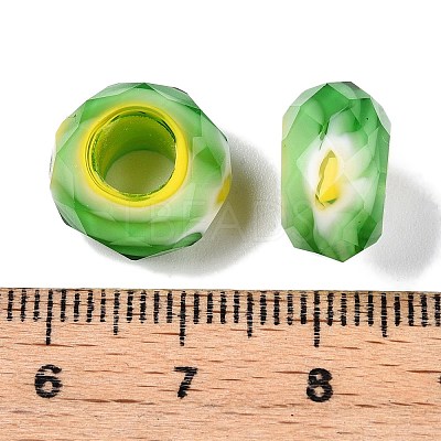 Two Tone Glass European Beads GDA009-5-1