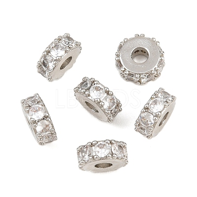 Brass Pave Clear Cubic Zirconia Beads CU-CBA6A75-19A-P-1