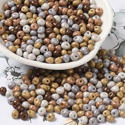 6/0 Opaque Baking Paint Glass Seed Beads X1-SEED-M012-02A-25-1