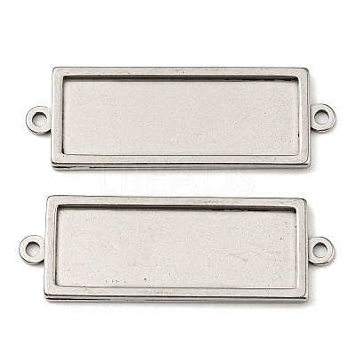 Non-Tarnish 201 Stainless Steel Cabochon Connector Settings STAS-F296-07P-1