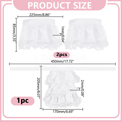 Lace Cloth Oversleeves & Collar Sets AJEW-HY0003-05-1